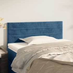 Dark blue velvet headboard 90x5x78/88 cm by , Headboards and footboards - Ref: Foro24-346128, Price: 46,99 €, Discount: %