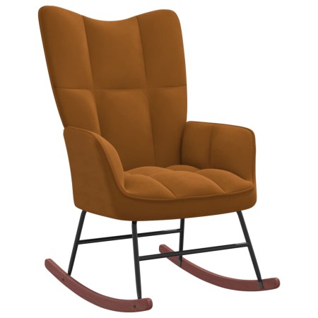 Brown Velvet Rocking Chair by , Rocking chairs - Ref: Foro24-328147, Price: 135,85 €, Discount: %