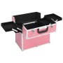 Pink aluminum makeup case 37x24x35 cm by , toiletry bags - Ref: Foro24-91834, Price: 50,20 €, Discount: %