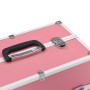 Pink aluminum makeup case 37x24x35 cm by , toiletry bags - Ref: Foro24-91834, Price: 50,20 €, Discount: %