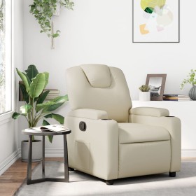 Cream Faux Leather Recliner by , Armchairs - Ref: Foro24-372390, Price: 204,13 €, Discount: %