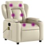 Cream Synthetic Leather Massage Recliner by , Armchairs - Ref: Foro24-372435, Price: 257,99 €, Discount: %