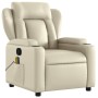 Sillón reclinable de masaje cuero sintético crema de , Sillones - Ref: Foro24-372435, Precio: 257,99 €, Descuento: %