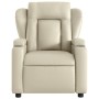 Sillón reclinable de masaje cuero sintético crema de , Sillones - Ref: Foro24-372435, Precio: 257,99 €, Descuento: %