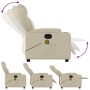 Cream Synthetic Leather Massage Recliner by , Armchairs - Ref: Foro24-372435, Price: 257,99 €, Discount: %