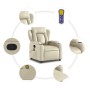 Sillón reclinable de masaje cuero sintético crema de , Sillones - Ref: Foro24-372435, Precio: 257,99 €, Descuento: %