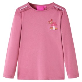 Raspberry horse print long-sleeved children's t-shirt 128 by , Kids T-shirts - Ref: Foro24-14247, Price: 8,99 €, Discount: %