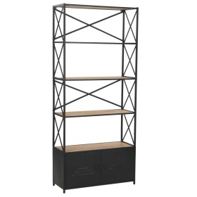 Solid fir wood and steel shelf 80x32.5x180 cm by vidaXL, Bookcases and shelves - Ref: Foro24-246426, Price: 366,99 €, Discoun...