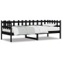 Solid black pine wood sofa bed 90x190 cm by , Beds and slatted bases - Ref: Foro24-840384, Price: 109,99 €, Discount: %