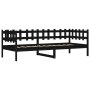 Solid black pine wood sofa bed 90x190 cm by , Beds and slatted bases - Ref: Foro24-840384, Price: 109,99 €, Discount: %