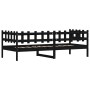 Solid black pine wood sofa bed 90x190 cm by , Beds and slatted bases - Ref: Foro24-840384, Price: 109,99 €, Discount: %