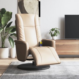 Recliner massage footrest synthetic leather cappuccino by , Armchairs - Ref: Foro24-356516, Price: 227,99 €, Discount: %