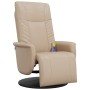 Sillón reclinable masaje reposapiés cuero sintético capuchino de , Sillones - Ref: Foro24-356516, Precio: 227,99 €, Descuento: %