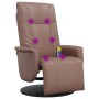 Sillón reclinable masaje con reposapiés cuero sintético marrón de , Sillones - Ref: Foro24-356514, Precio: 231,87 €, Descuent...