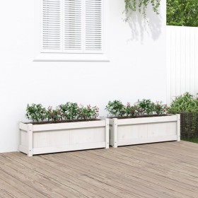 Outdoor planters 2 units solid white pine wood by , Pots and planters - Ref: Foro24-837452, Price: 88,31 €, Discount: %