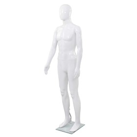 Maniquí de hombre completo base vidrio blanco brillante 185 cm de vidaXL, Maniquís - Ref: Foro24-142926, Precio: 226,99 €, De...