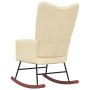 Silla mecedora de terciopelo blanco crema de , Mecedoras - Ref: Foro24-328148, Precio: 138,41 €, Descuento: %