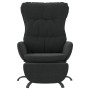 Sillón de relax con reposapiés tela negro de , Sillones - Ref: Foro24-3097600, Precio: 117,22 €, Descuento: %