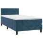 Box spring bed with dark blue velvet mattress 90x200 cm by , Beds and slatted bases - Ref: Foro24-3141345, Price: 298,11 €, D...