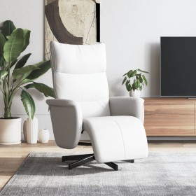 Sillón reclinable con reposapiés cuero sintético blanco de , Sillones - Ref: Foro24-356590, Precio: 209,29 €, Descuento: %