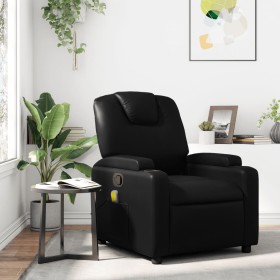 Black synthetic leather reclining massage chair by , Armchairs - Ref: Foro24-372396, Price: 224,53 €, Discount: %