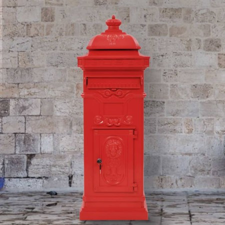 Red Stainless Vintage Style Aluminum Column Mailbox by vidaXL, mailboxes - Ref: Foro24-43891, Price: 288,13 €, Discount: %