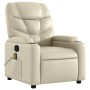 Sillón reclinable de masaje cuero sintético crema de , Sillones - Ref: Foro24-372473, Precio: 261,38 €, Descuento: %