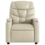 Sillón reclinable de masaje cuero sintético crema de , Sillones - Ref: Foro24-372473, Precio: 261,38 €, Descuento: %