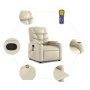 Sillón reclinable de masaje cuero sintético crema de , Sillones - Ref: Foro24-372473, Precio: 261,38 €, Descuento: %