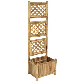 Garden planter with bamboo trellis 40 cm by vidaXL, Pots and planters - Ref: Foro24-43713, Price: 49,45 €, Discount: %