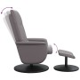 Sillón de masaje reclinable con reposapiés cuero sintético gris de , Sillones - Ref: Foro24-356519, Precio: 169,13 €, Descuen...