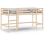 Cama alta de niños con escalera madera maciza pino 90x200 cm de , Camas y somieres - Ref: Foro24-835898, Precio: 166,39 €, De...