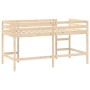 Cama alta de niños con escalera madera maciza pino 90x200 cm de , Camas y somieres - Ref: Foro24-835898, Precio: 166,39 €, De...