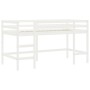 Cama alta de niños con escalera madera maciza blanca 90x200 cm de , Camas y somieres - Ref: Foro24-835902, Precio: 166,39 €, ...