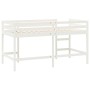 Cama alta de niños con escalera madera maciza blanca 90x200 cm de , Camas y somieres - Ref: Foro24-835902, Precio: 166,39 €, ...