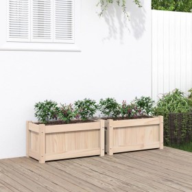 Outdoor planters 2 units solid pine wood by , Pots and planters - Ref: Foro24-837440, Price: 57,99 €, Discount: %