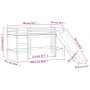 Children's loft bed with slide black solid wood 90x200 cm by , Beds and slatted bases - Ref: Foro24-835909, Price: 187,15 €, ...