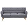 3-seater sofa upholstered in light gray fabric 172x70x82 cm by , Sofas - Ref: Foro24-247129, Price: 339,07 €, Discount: %