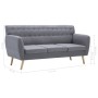 3-seater sofa upholstered in light gray fabric 172x70x82 cm by , Sofas - Ref: Foro24-247129, Price: 339,07 €, Discount: %