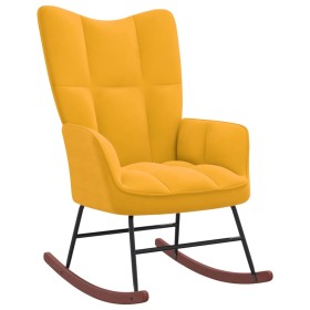 Mustard yellow velvet rocking chair by , Rocking chairs - Ref: Foro24-328146, Price: 112,05 €, Discount: %