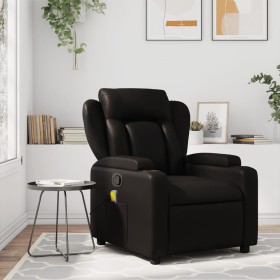 Sillón de masaje reclinable cuero sintético negro de , Sillones - Ref: Foro24-372434, Precio: 241,83 €, Descuento: %