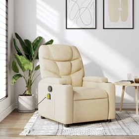 Reclining cream fabric massage chair by , Armchairs - Ref: Foro24-372462, Price: 238,42 €, Discount: %