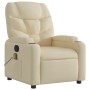 Sillón de masaje reclinable de tela crema de , Sillones - Ref: Foro24-372462, Precio: 194,99 €, Descuento: %