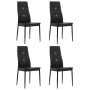 Sillas de comedor 4 unidades cuero sintético negro de vidaXL, Sillas de comedor - Ref: Foro24-246188, Precio: 147,17 €, Descu...