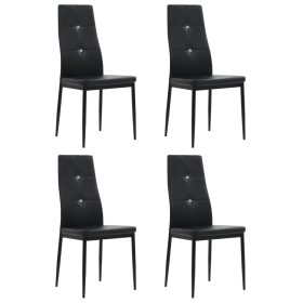 Sillas de comedor 4 unidades cuero sintético negro de vidaXL, Sillas de comedor - Ref: Foro24-246188, Precio: 147,41 €, Descu...