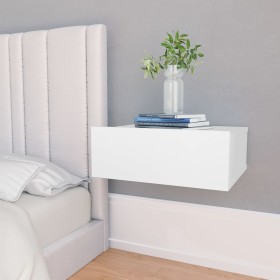 Mesita de noche flotante madera contrachapada blanco 40x30x15cm de vidaXL, Mesitas de noche - Ref: Foro24-800306, Precio: 35,...