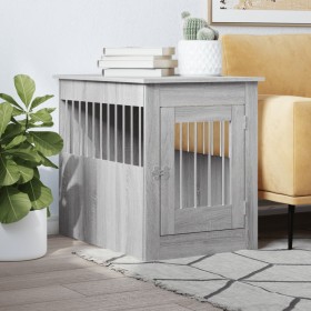 Engineered wood dog crate in Sonoma gray, 55x80x68 cm by , Dog kennels - Ref: Foro24-838328, Price: 101,70 €, Discount: %