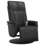 Reclining massage armchair with footrest in black synthetic leather by , Armchairs - Ref: Foro24-356517, Price: 267,99 €, Dis...