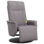 Reclining massage armchair with footrest in gray synthetic leather by , Armchairs - Ref: Foro24-356515, Price: 241,99 €, Disc...