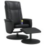 Sillón reclinable masaje con reposapiés cuero sintético negro de , Sillones - Ref: Foro24-356520, Precio: 137,26 €, Descuento: %